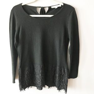 Ann Taylor Loft Lace Hem Sweater
